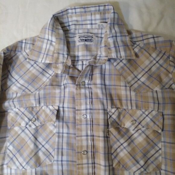VTG Levi Strauss Pearl Snap Plaid Western Shirt - Picture 1 of 8